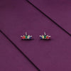 Multi Color Crown Zircon Silver Earrings