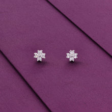  Simple Crystal Floral Earrings
