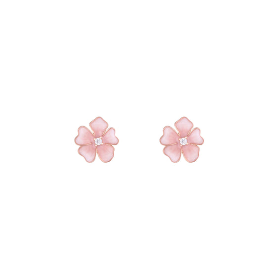 Minimalistic Floral Studs Silver Earrings