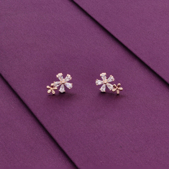 Crystal Flare Casual Silver Studs Earrings