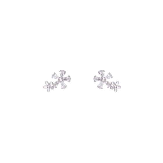 Crystal Flare Casual Silver Studs Earrings