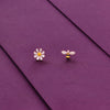 Flower & Honey Bee Silver Studs Earrings