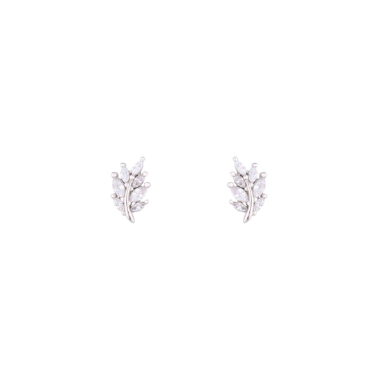 Trendy Leaf-style Silver Earrings