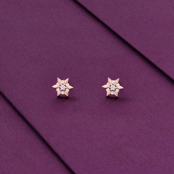 Minimalistic Diamond Star Silver Earrings