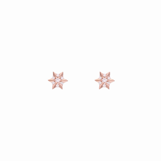 Minimalistic Diamond Star Silver Earrings