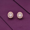 Shining Sun Oval Shaped Statement Rose Gold Studs Earrings