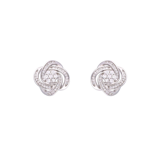 Royal Knot Statement Silver Earrings