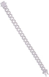 Men’s Stylish Link Zircon Silver Bracelet