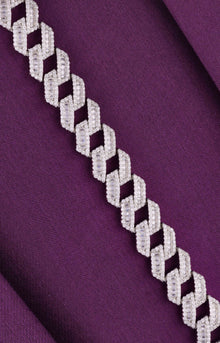  Men’s Stylish Link Zircon Silver Bracelet