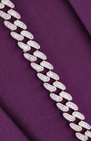 Men’s Trendy Link Zircon Silver Bracelet