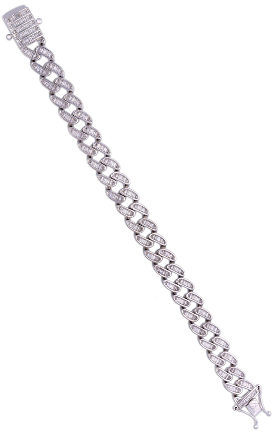 Men’s Trendy Link Zircon Silver Bracelet