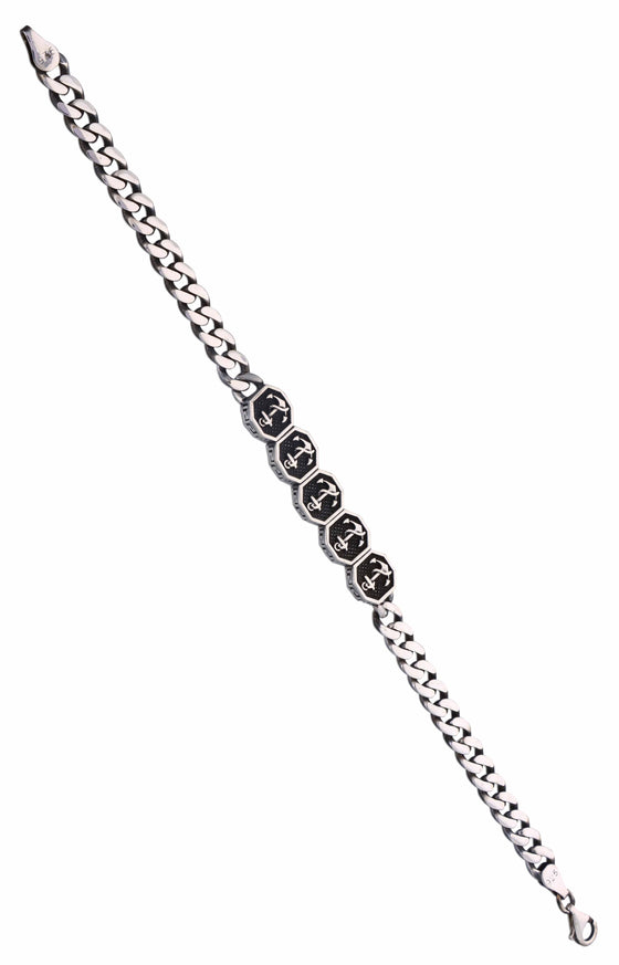 Men’s Anchored Link Silver Bracelet