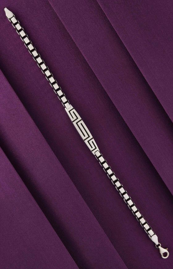 Men’s Stylish Maze Link Silver Bracelet