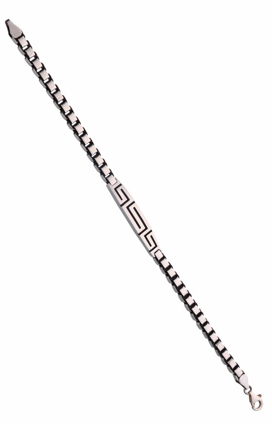 Men’s Stylish Maze Link Silver Bracelet