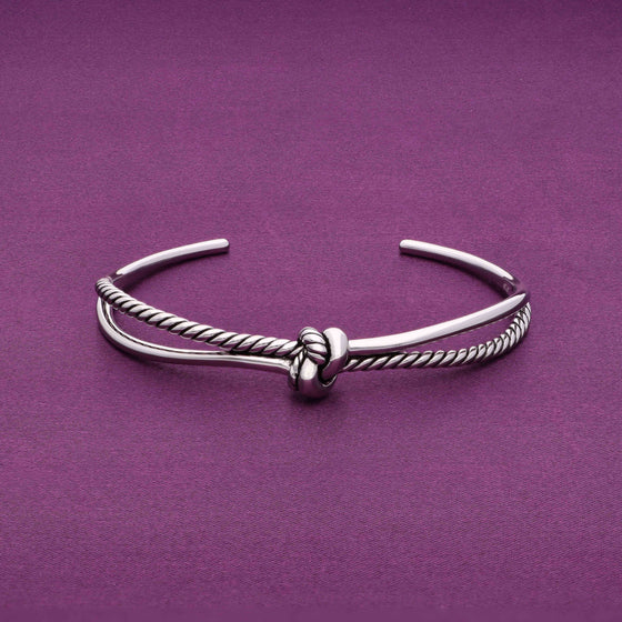 Men's Silver Knot Cuff Bracelet