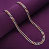 Men’s Stylish Zircon Cuban Link Silver Chain