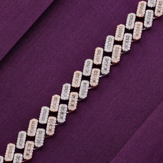 Men’s Zircon Cuban Link Silver Chain