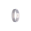 Men’s Zircon Carved Silver Band