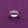 Men’s Zircon Studded Silver Band