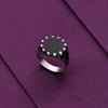 Men’s Round Onyx Silver Ring