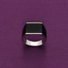 Men’s Rectangle Onyx Silver Ring