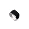 Men’s Rectangle Onyx Silver Ring