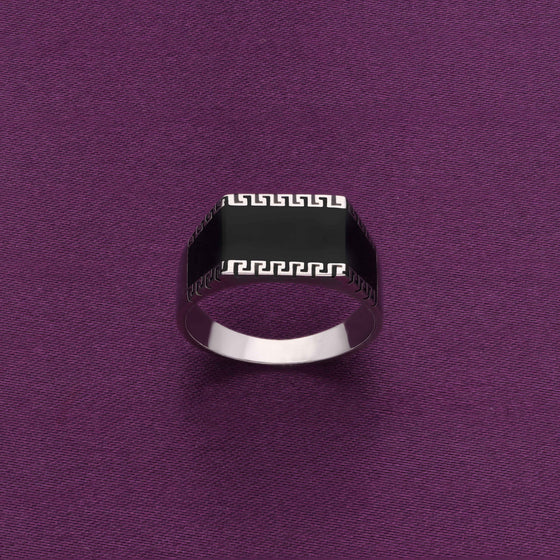 Men’s Greek Style Silver Statement Ring