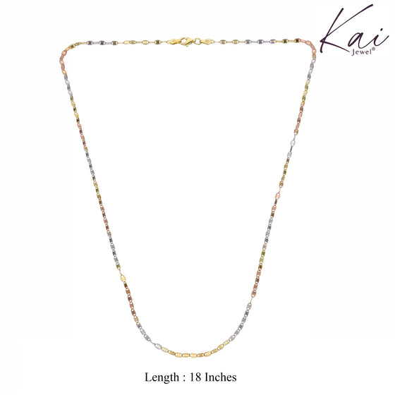 Multi Colour Sterling Silver Rolo Chain Layered Necklace