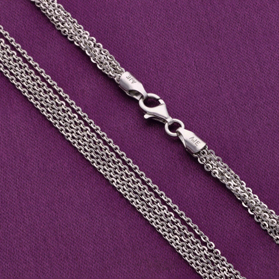 Sterling Silver Rolo Chain Layered Necklace