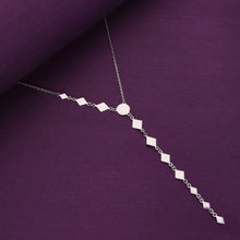  Sterling Diamond Shaped Silver Drops Casual Necklace