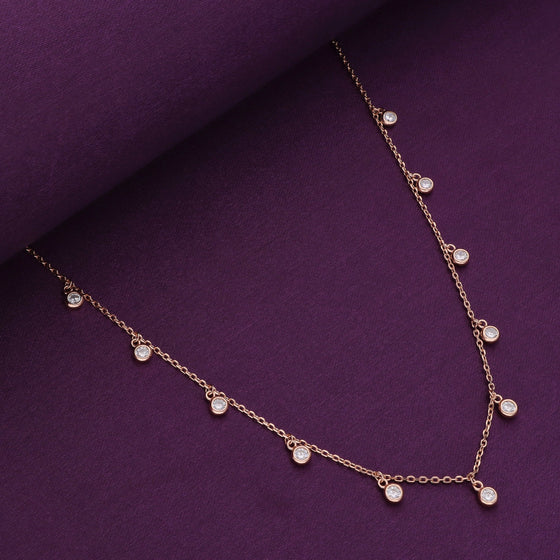 Dancing Zircon Beads Casual Silver Necklace