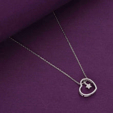  A Star Spangled Silver Chain Heart Necklace