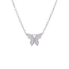 Zircon Studded Butterfly Casual Silver Necklace