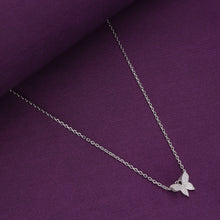  Zircon Studded Butterfly Casual Silver Necklace