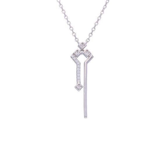 Stylish Abstract Zircon Casual Silver Necklace