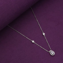  Minimal Crystal Drop Casual Silver Necklace