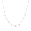 Dancing Beaded Zirconia Casual Silver Necklace