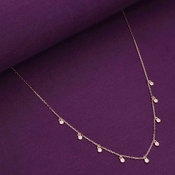 Dancing Beaded Zirconia Casual Silver Necklace