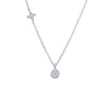 Simple Twinkle Zircon Disc Casual Silver Necklace
