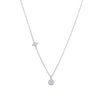 Simple Twinkle Zircon Disc Casual Silver Necklace