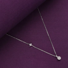  Simple Twinkle Zircon Disc Casual Silver Necklace