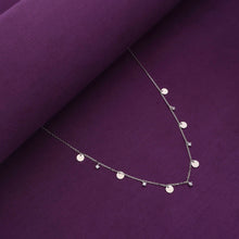  Dancing Silver Coins and Zirconia Casual Silver Necklace