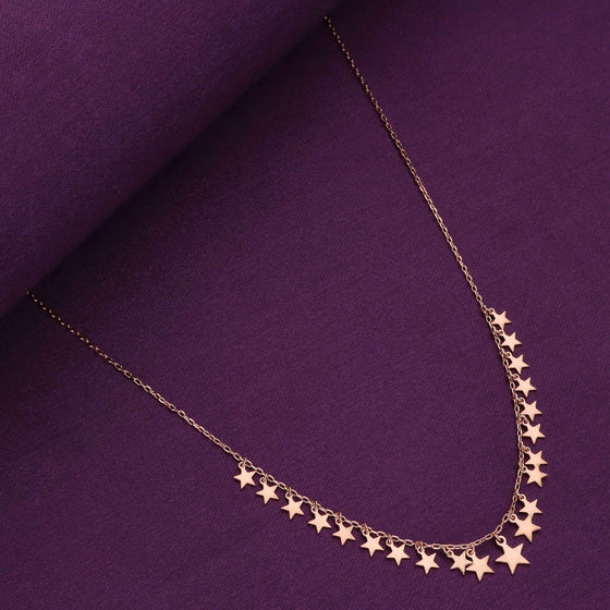 Strand of Twinkling Stars Casual Silver Necklace