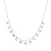 Strand of Snowflakes Casual Silver Necklace