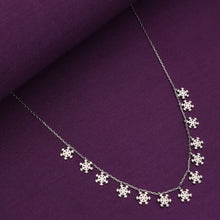 Strand of Snowflakes Casual Silver Necklace