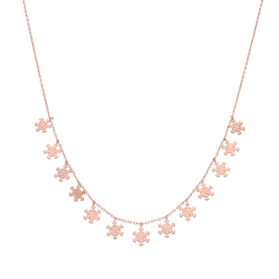 Strand of Snowflakes Casual Silver Necklace