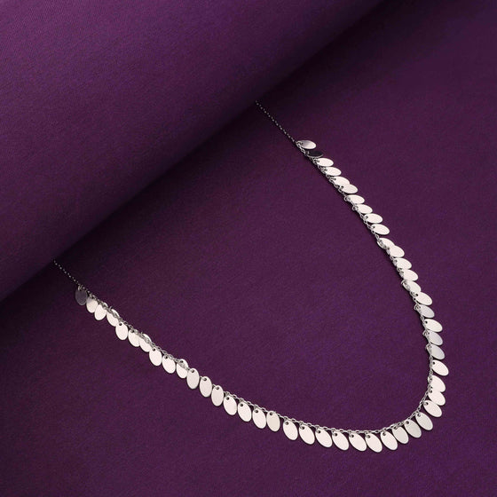 Strand of Silver Drops Casual Silver Necklace