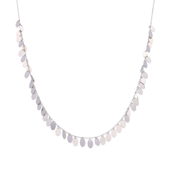 Strand of Silver Drops Casual Silver Necklace