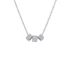 Tri Cube Casual Silver Chain Necklace