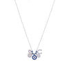 Multi Charms Evil Eye Silver Chain Necklace